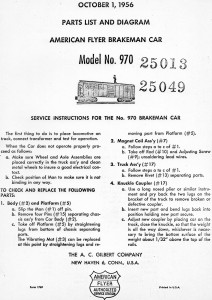 American Flyer Brakeman Car 970 Parts List & Diagram - Page 1