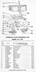 American Flyer Brakeman Car 970 Parts List & Diagram - Page 2
