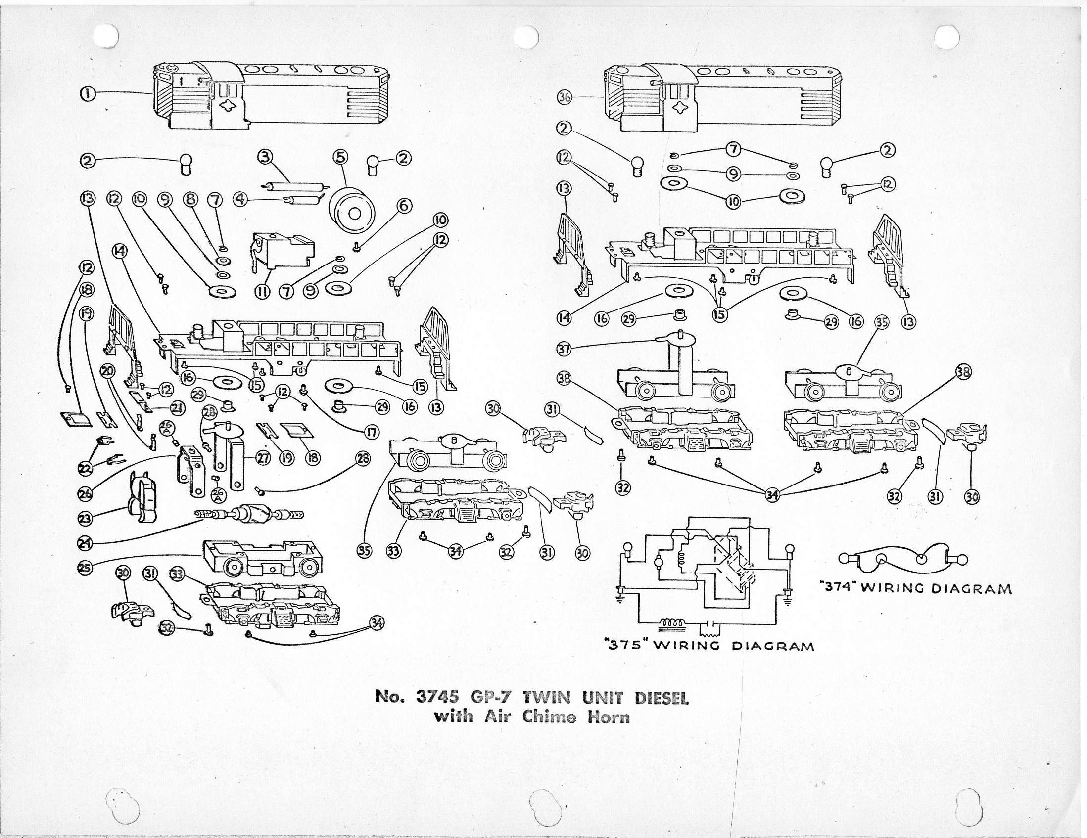American Flyer Locomotive 3778 Parts List & Diagram - Page 2
