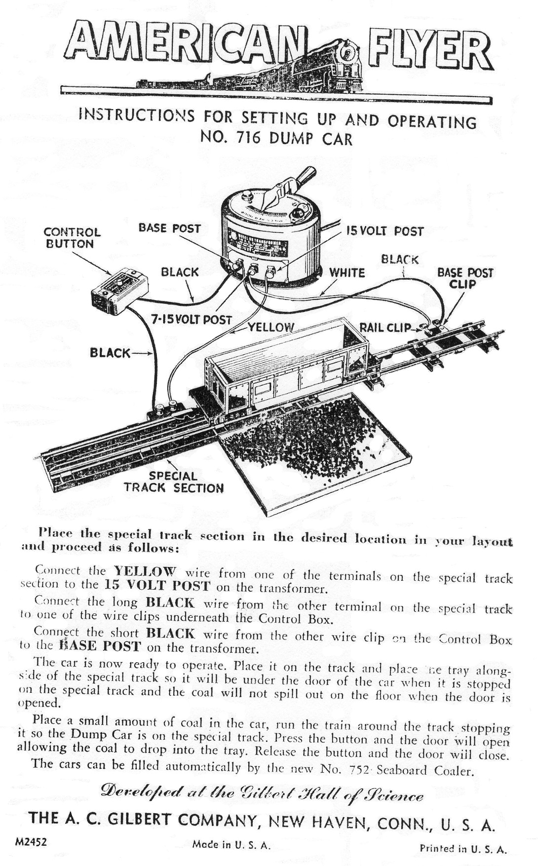 Instructions for Setting Up and Operating No. 716 Coal Dump Car