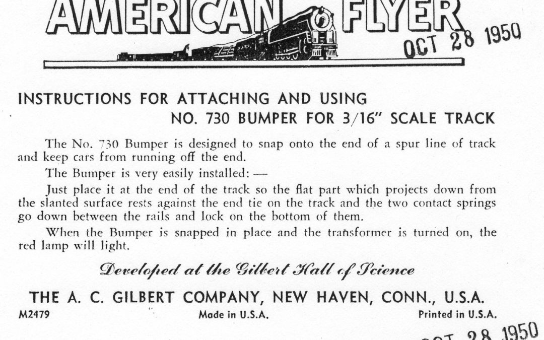 American Flyer Bumper 730 Instructions