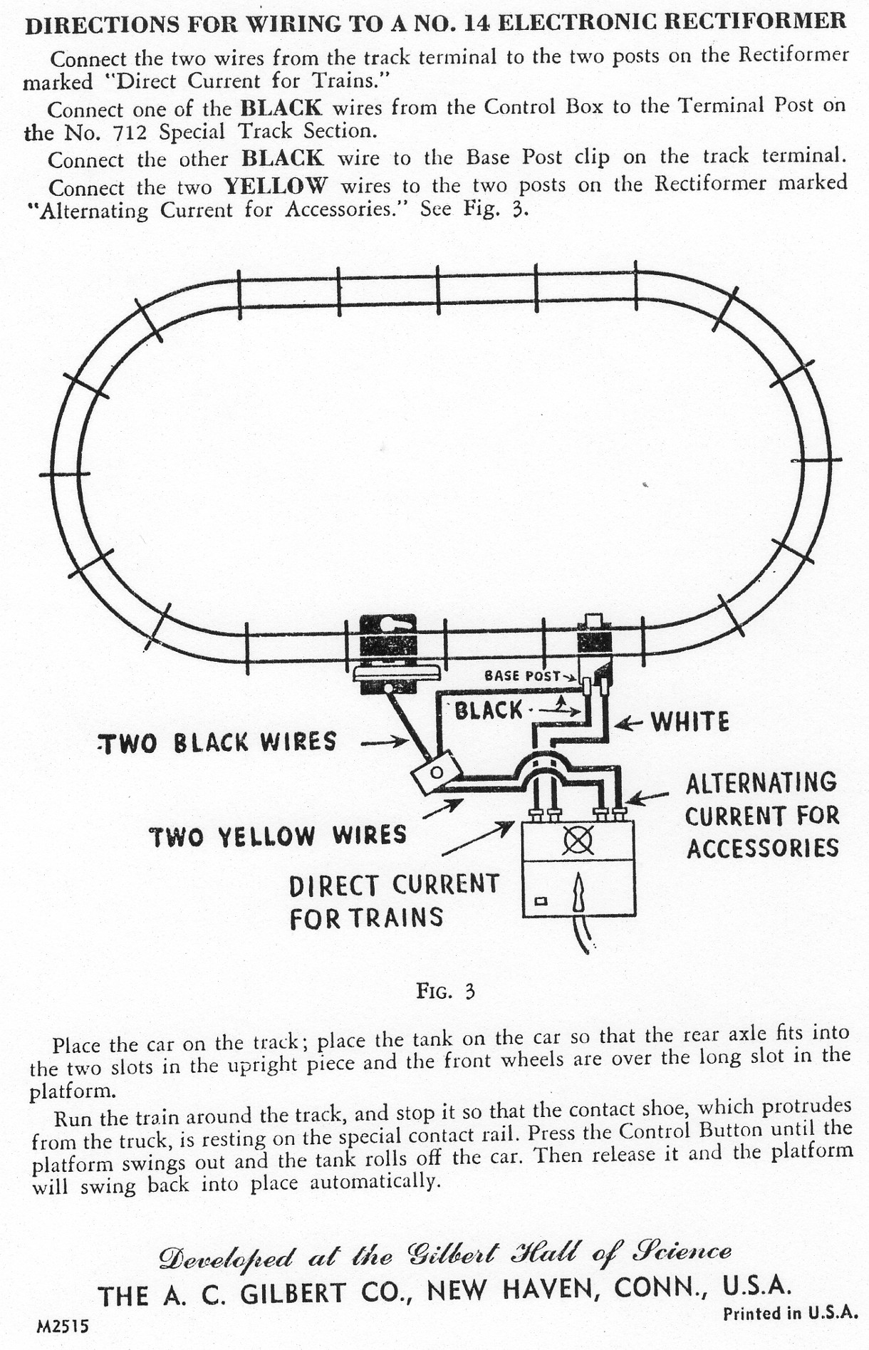 Directions For Wiring To A No. 14 Electronic Rectiformer