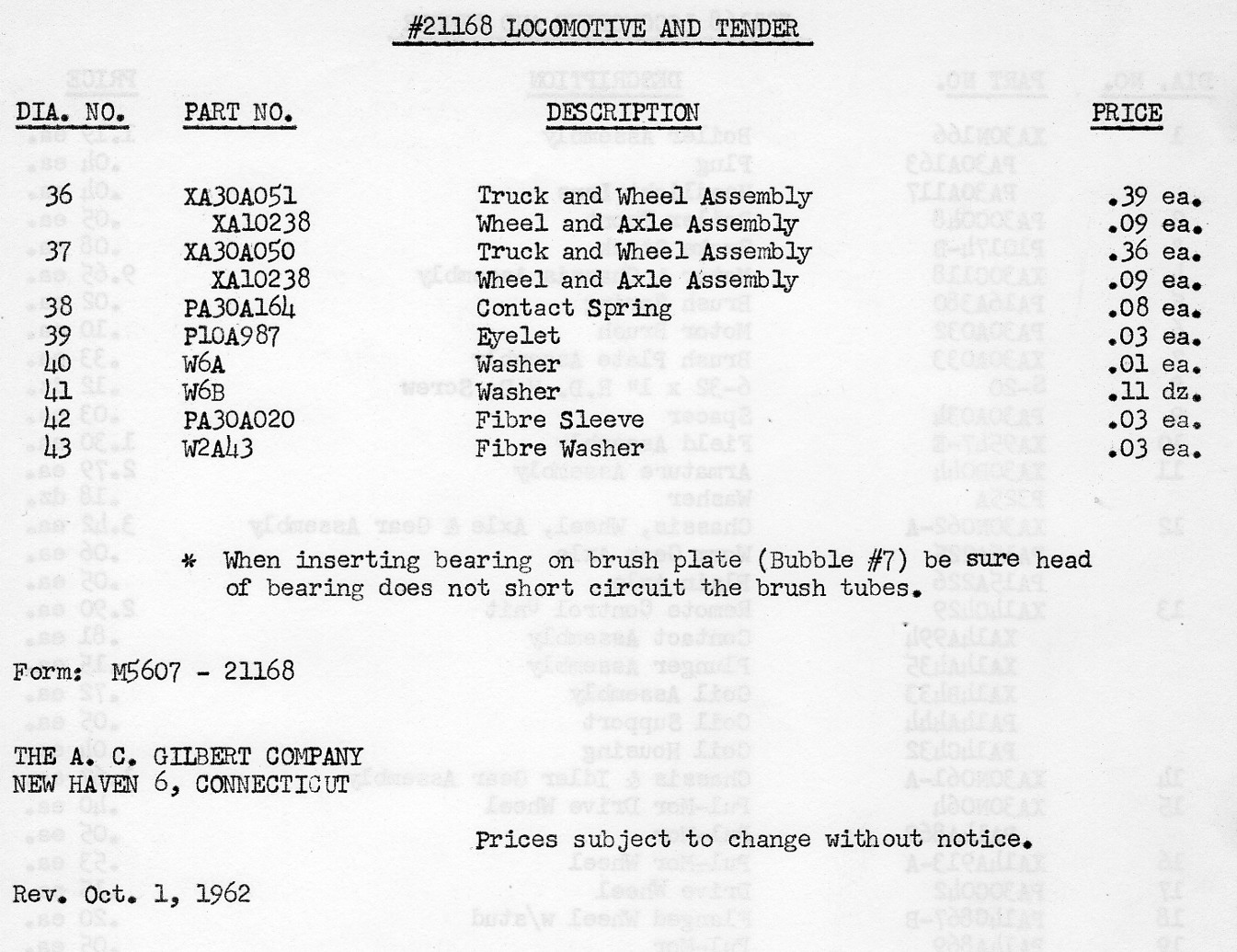 American Flyer Locomotive & Tender 21168 Casey Jones Parts List - Page 2
