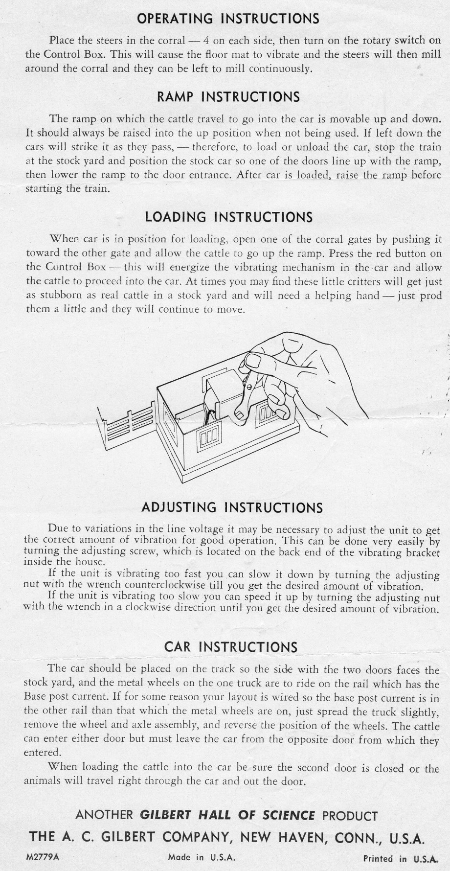 American Flyer Stock Yard & Car No. 771 - Set of Instructions