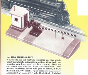 American Flyer Crossing Gate 592A Catalog Description