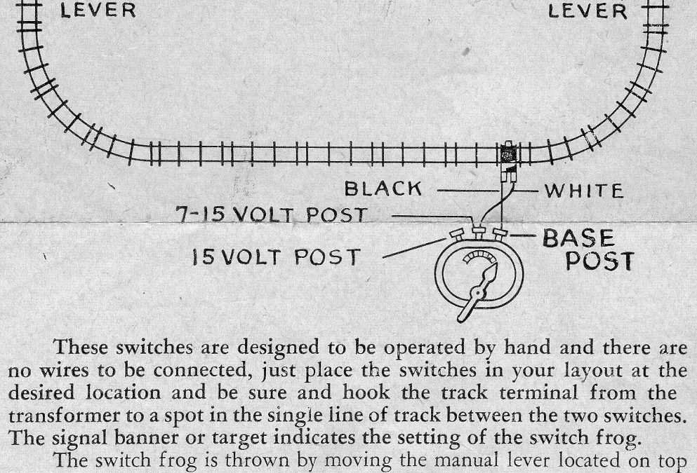 American Flyer Manual Control Track Switch 722A Operating Instructions