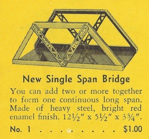 American Flyer Single Span Bridge No. 1 and Trestle Bridge No .2