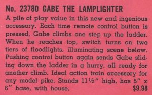 American Flyer No. 23780 Gabe the Lamplighter - 1959 (Catalog Description)