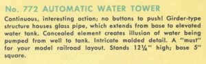 American Flyer No. 772 Automatic Water Tower - 1951 (Catalog Description)