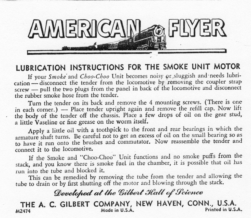 Lubrication Instructions for the Smoke Unit Motor