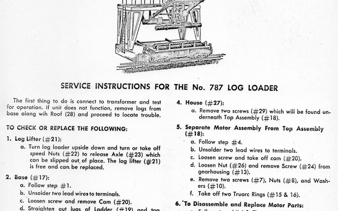 American Flyer Log Loader 787 Parts List & Diagram