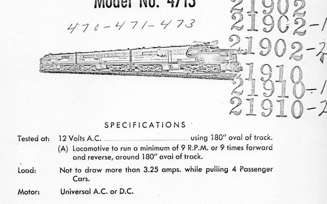 American Flyer Locomotive 4713 Parts List & Diagram