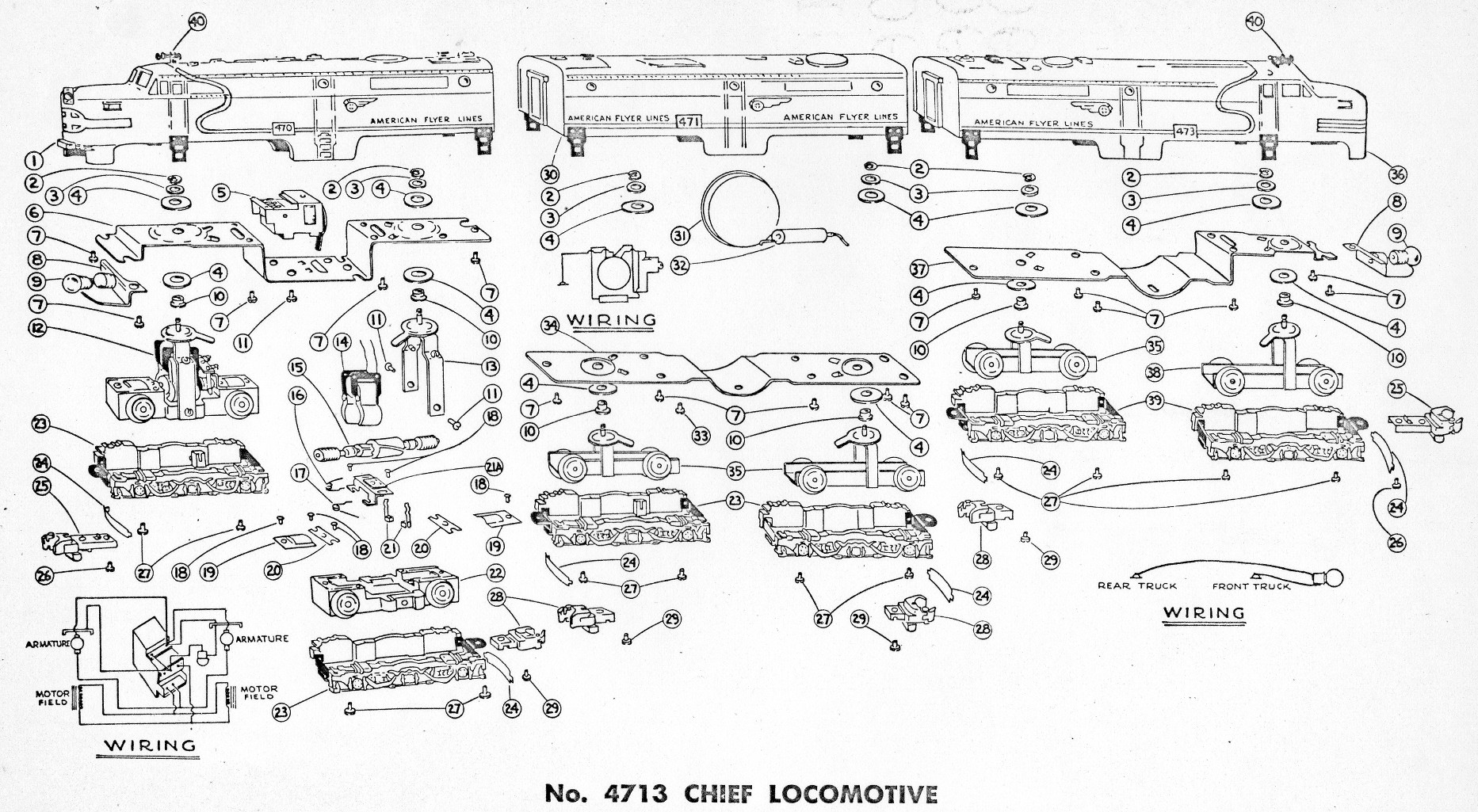 American Flyer Locomotive 4713 Parts List & Diagram - Page 2