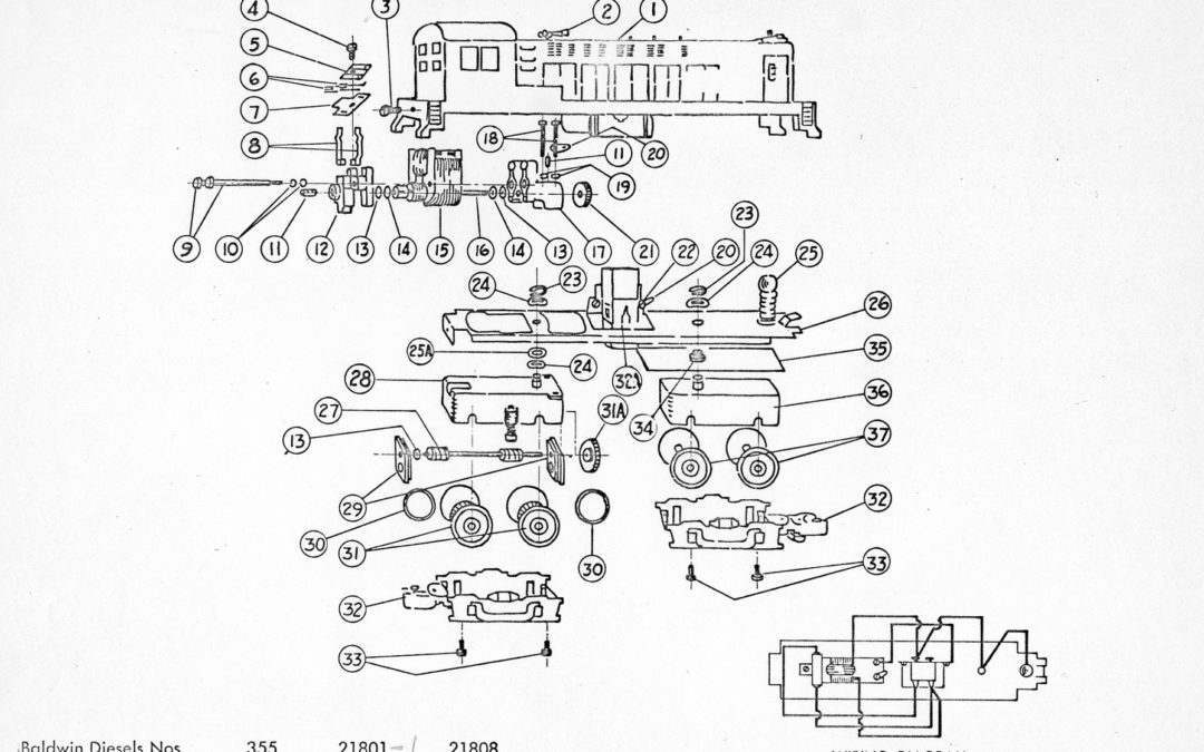 American Flyer Locomotive Baldwin Diesels Parts List & Diagram